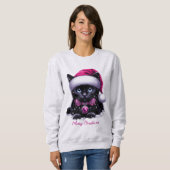 Wunderschönes Weihnachtskätzchen Sweatshirt (Vorne ganz)