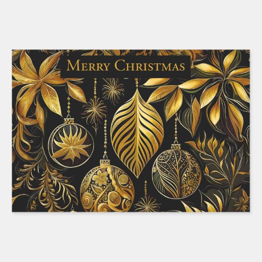 Wunderschönes Weihnachtspapier mit Weihnachtskugel Geschenkpapier Set (Vorderseite 2)