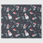 Wunderschönes Weihnachtspenguins-Wrapping Paper Geschenkpapier (Flach)