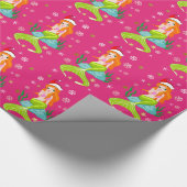 Wunderschönes Weihnachtsschneeflockenmuster Gold Geschenkpapier (Ecke)