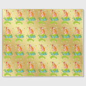 Wunderschönes Weihnachtsschneeflockenmuster Gold Geschenkpapier (Flach)