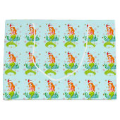 Wunderschönes Weihnachtsschneeflockenmuster Gold Große Geschenktüte (Vorderseite)