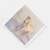Wunderschönes Weiße Pferd im Schnee Foto Serviette (Ecke)