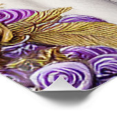 Wunderschönes Weiße Pferd mit Lila und goldenen Ak Poster (Ecke)