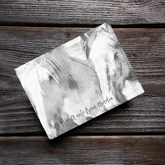 Wunderschönes Weiße Pferd Personalisiert Post-it Klebezettel