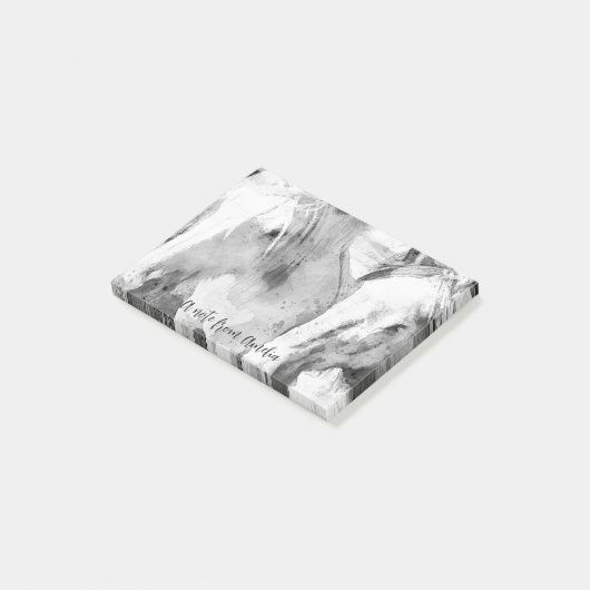 Wunderschönes Weiße Pferd Personalisiert Post-it Klebezettel (angewinkelt)