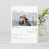 Wunderschönes weißes, modernes Foto Brautparty Einladung (Stehend Vorderseite)