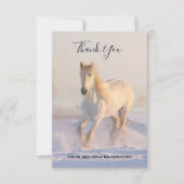 Wunderschönes weißes Pferd im Schnee Danke (Vorderseite)