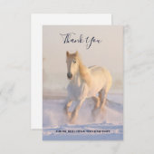 Wunderschönes weißes Pferd im Schnee Danke (Vorne/Hinten)