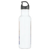 Wunderschönes weißes Pferd im Schnee Edelstahlflasche (Rückseite)