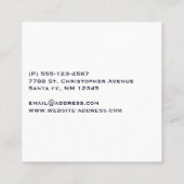 Wunderschönes weißes Pferd im Schnee Quadratische Visitenkarte (Rückseite)