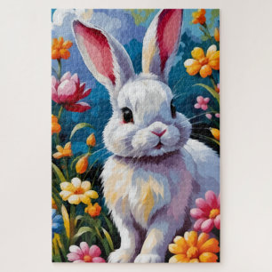 Wunderschönes weißes Sonnenbad umgeben von lebhaft Puzzle