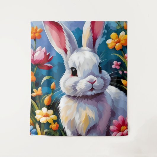 Wunderschönes weißes Sonnenbad umgeben von lebhaft Wandteppich (Vorderseite)