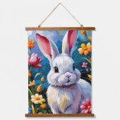 Wunderschönes weißes Sonnenbad umgeben von lebhaft Wandteppich Mit Holzrahmen (Vorderseite)