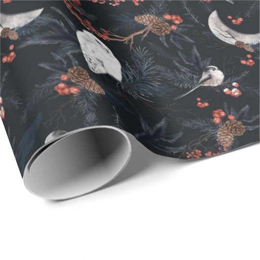 Wunderschönes Winterwald-Musterpapier Geschenkpapier (Rolleneckpunkt)