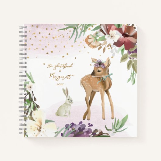 Wunderschönes Woodland-Girl-Notebook Notizblock (Vorderseite)