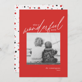 Wunderschönes World Simple Foto New Year Red Holid Feiertagskarte