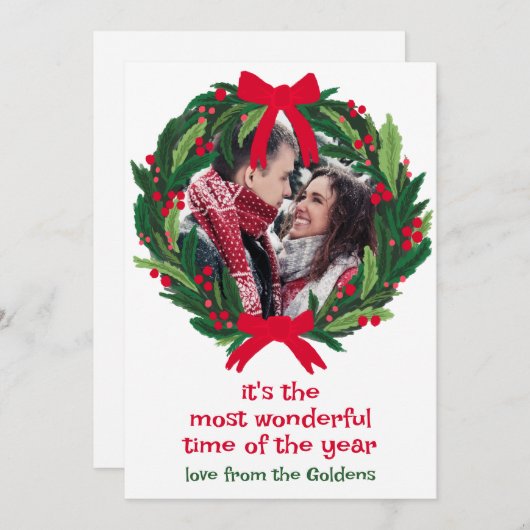 Wunderschönes Wreath CUSTOM FOTO Weihnachten (Vorne/Hinten)