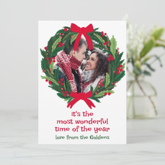 Wunderschönes Wreath CUSTOM FOTO Weihnachten (Stehend Vorderseite)