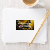 Wunderschönes Zebra und Blume auf gelbem Hintergru Adressaufkleber (Insitu)