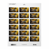 Wunderschönes Zebra und Blume auf gelbem Hintergru Adressaufkleber (Vorne)