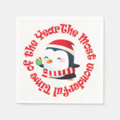 Wunderschönster Weihnachtspenguin Serviette (Vorderseite)