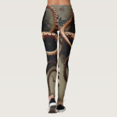 Wunderschöpferisches Meerestier Oktopus Dunkle Aka Leggings (Rückseite)