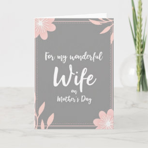 Wundervolle Ehefrau Karte für Mutter