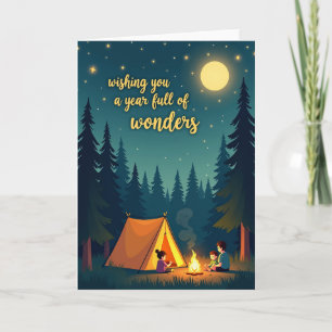 Wundervolle Geburtstagsnacht-Camping-Karte Karte
