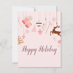Wundervolle, großartige, rosa Weihnachtskarte Feiertagskarte