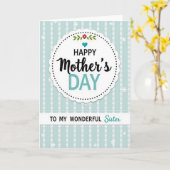 Wundervolle Muttertag Schwester Karte (Gelbe Blume)