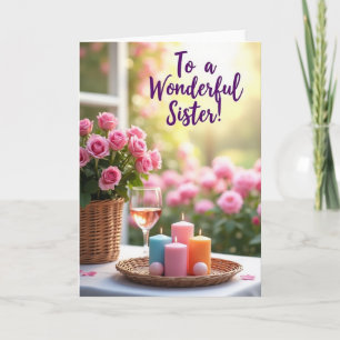 Wundervolle Schwester Florale Karte
