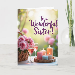 Wundervolle Schwester-Tag Rosen Karte