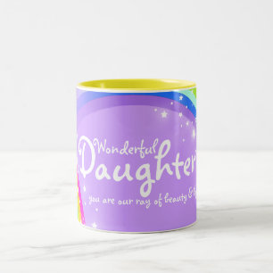 Wundervolle Tochter Regenbogen-Violett-Tasse Zweifarbige Tasse