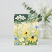 Wundervolle Wildblumenwiese Postkarte (Stehend Vorderseite)