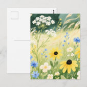 Wundervolle Wildblumenwiese Postkarte (Vorne/Hinten)