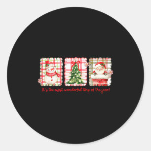 Wundervolle Zeit des Jahres Frohe Weihnachten Sant Runder Aufkleber