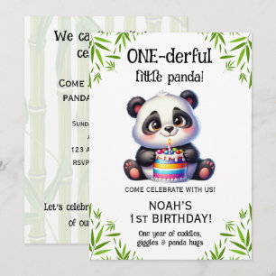 Wundervoller süßer Panda 1. Geburtstagseinladung Einladung