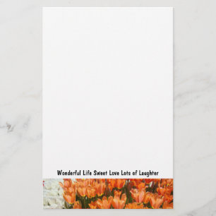 Wundervolles Leben Süße Liebe Viel Gelächter Tulpe Briefpapier