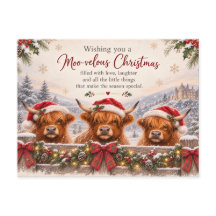 Wundervolles Weihnachtskarte – Highland-Kuh-Weihna