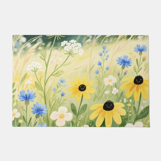 Wunderwiese mit Wildblumen Fußmatte (Vorderseite)