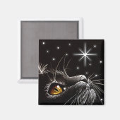 Wunsch auf einen Stern - Quadratischer Magnet (Vorderseite/Rückseite)