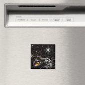 Wunsch auf einen Stern - Quadratischer Magnet (In Situ (Geschirrspüler))