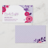 WUNSCH BOTANISCHE Blumenart hübsch lila Visitenkarte (Vorne/Hinten)