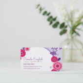 WUNSCH BOTANISCHE Blumenart hübsch lila Visitenkarte (Stehend Vorderseite)