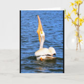 Wunsch des Pelikan-I Sie alles Gute zum Karte (Gelbe Blume)