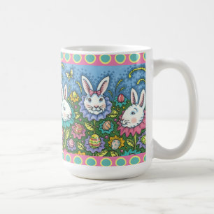 WUNSCH EASTER EGG GARTEN, BUNNY RABBIT BLUME KAFFEETASSE