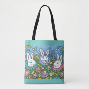 WUNSCH EASTER EGG GARTEN, BUNNY RABBIT BLUME TASCHE