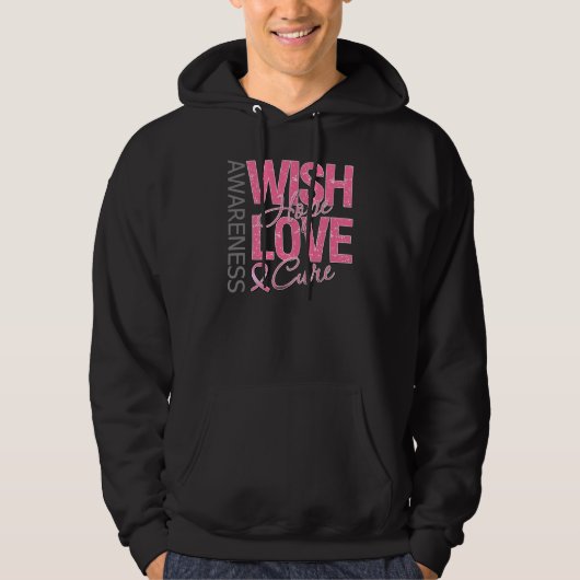 Wunsch-Hoffnungs-Liebe-Heilungs-Brustkrebs Hoodie (Vorderseite)