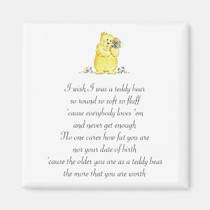 Wunsch I war ein Teddybär-Gedicht-Magnet Magnet
